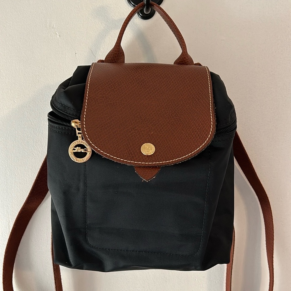 Longchamp Le Pliage mini backpack in black
